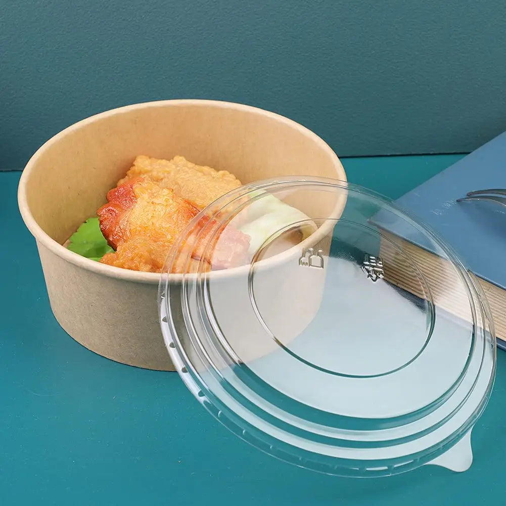 Biodegradable Kraft Paper Salad Bowl Environmental Friendly Disposable Take Out Food Container For Meal Prep And Multiple Use