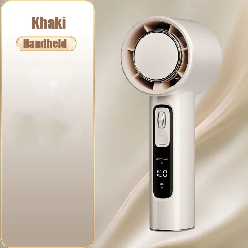100 Gears Handheld Fan 5000mAh USB Mini Portable Rechargeable High-Speed Turbine Small Fan Desktop Student Electric Fan
