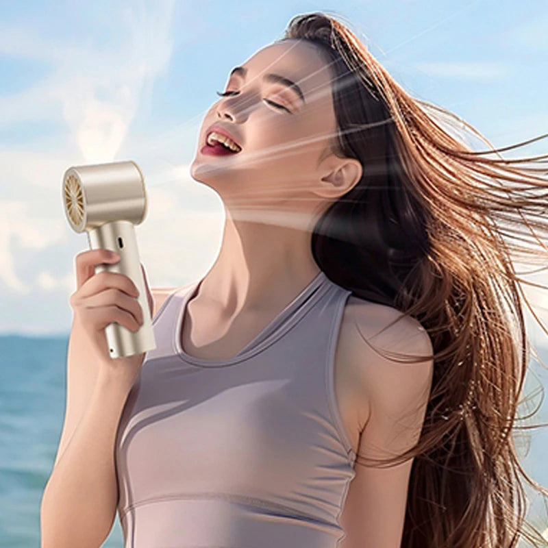 Portable Turbo Handheld Fan 100 Wind Speeds Adjustable Rechargeable LED Digital Mini Pocket Fan For Travel Camping Outdoor