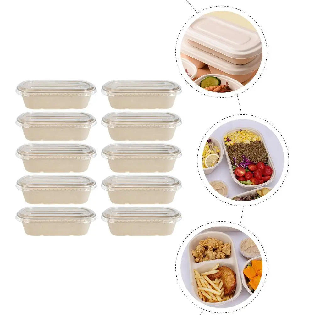 Disposable Food Boxes Biodegradable Takeaway Containers for Restaurant Hotel Salad Wrapping Boxes Portable Lunch Box Eco