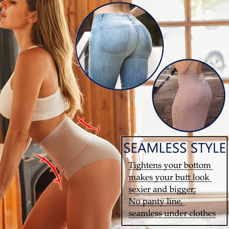 High Elastic Seamless Briefs Women Butt Lifter Panties Tummy Control Slimming Underwear Female Sexy Lingerie Large Size S-3XL