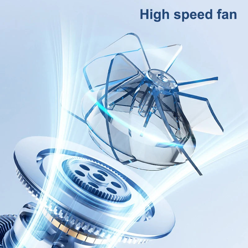 Portable Turbo Handheld Fan 100 Wind Speeds Adjustable Rechargeable LED Digital Mini Pocket Fan For Travel Camping Outdoor