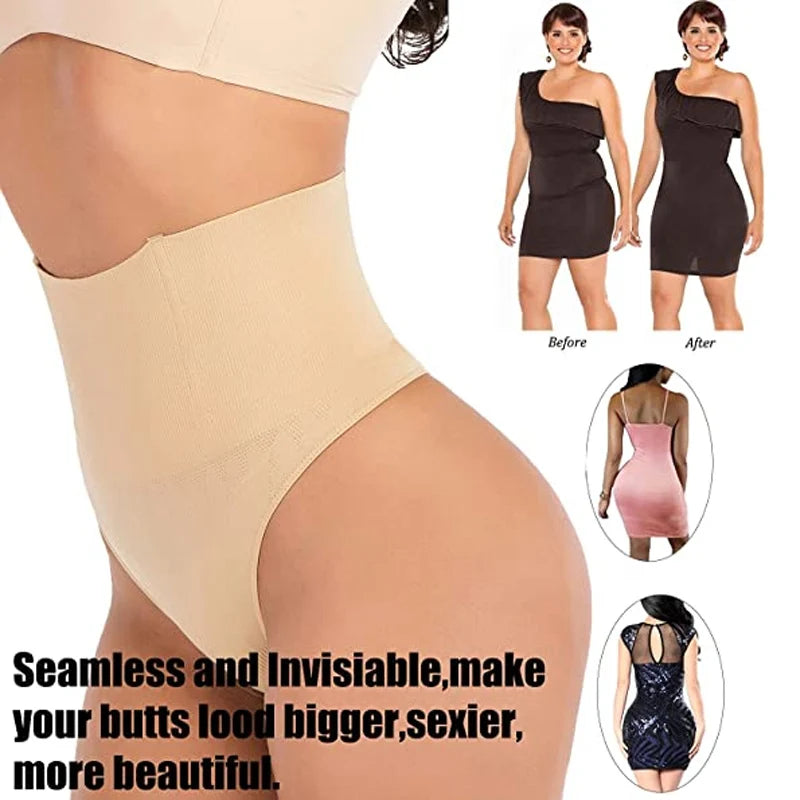 High Waist Tummy Control Panties Women Thong Panty Shaper Slimming Underwear Butt Lifter Belly Shaping Cincher Brief Underpants