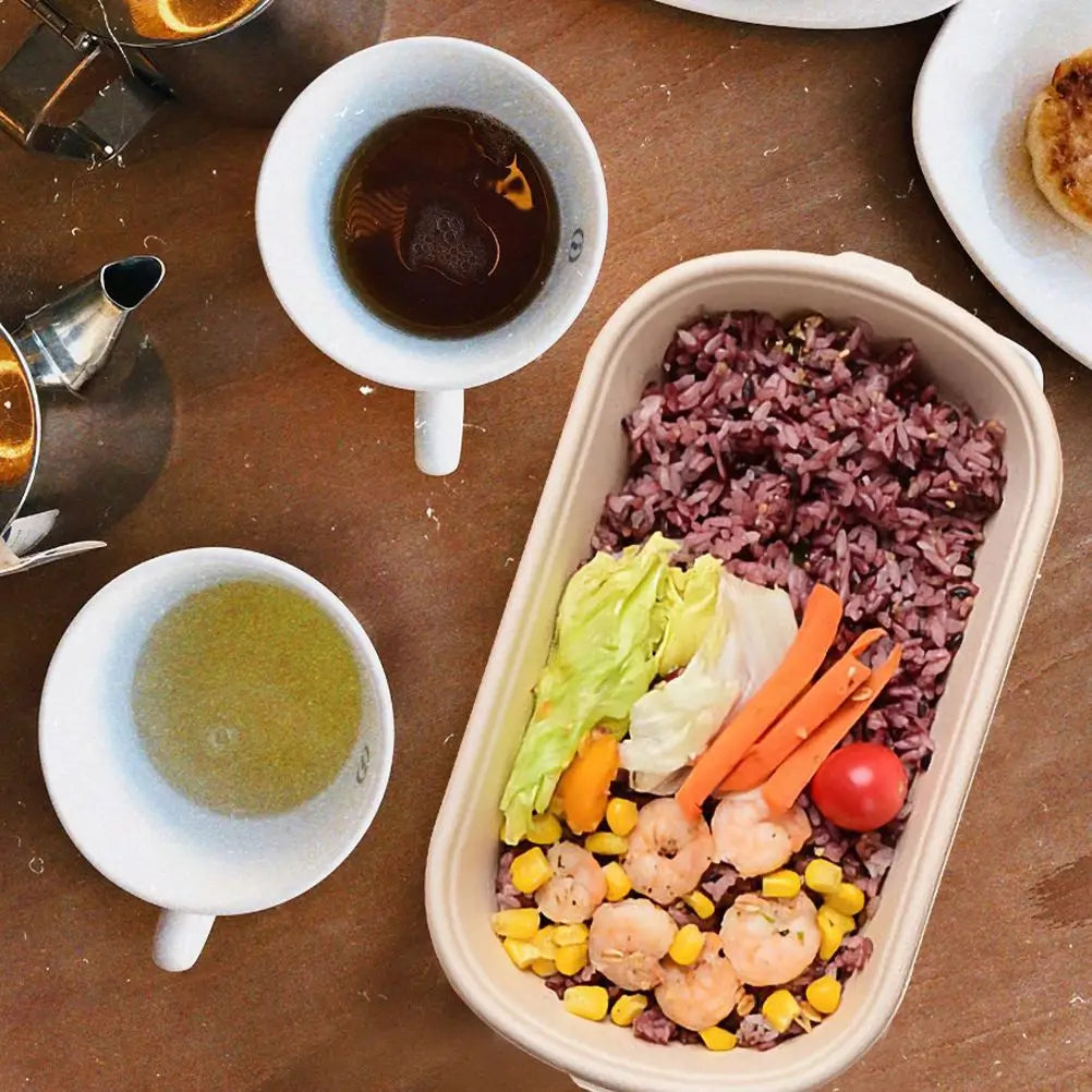 Disposable Food Boxes Biodegradable Takeaway Containers for Restaurant Hotel Salad Wrapping Boxes Portable Lunch Box Eco