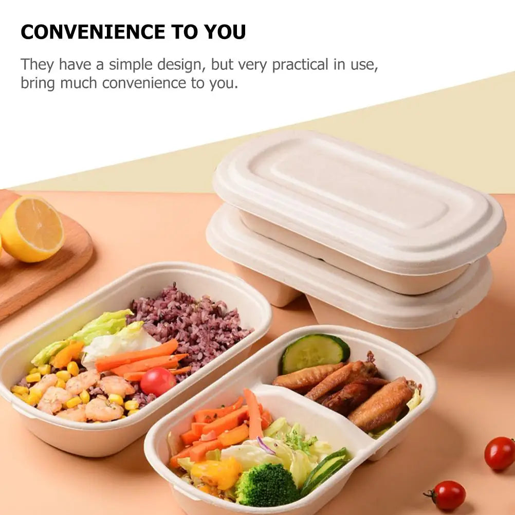 Disposable Food Boxes Biodegradable Takeaway Containers for Restaurant Hotel Salad Wrapping Boxes Portable Lunch Box Eco