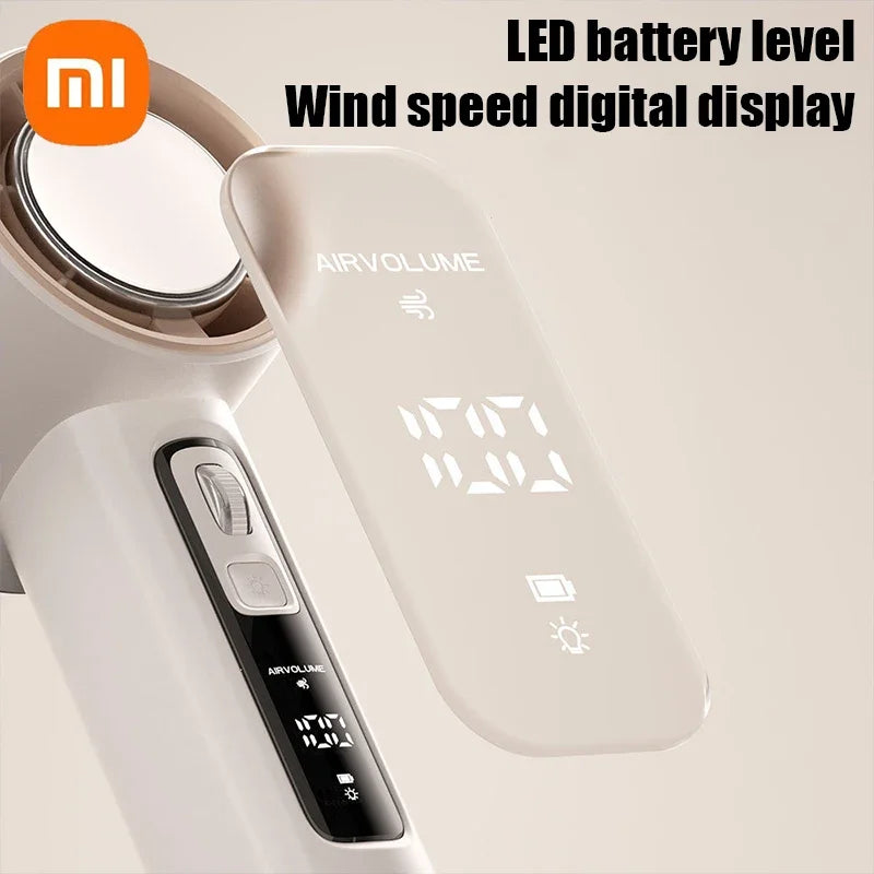 100 Gears Handheld Fan 5000mAh USB Mini Portable Rechargeable High-Speed Turbine Small Fan Desktop Student Electric Fan
