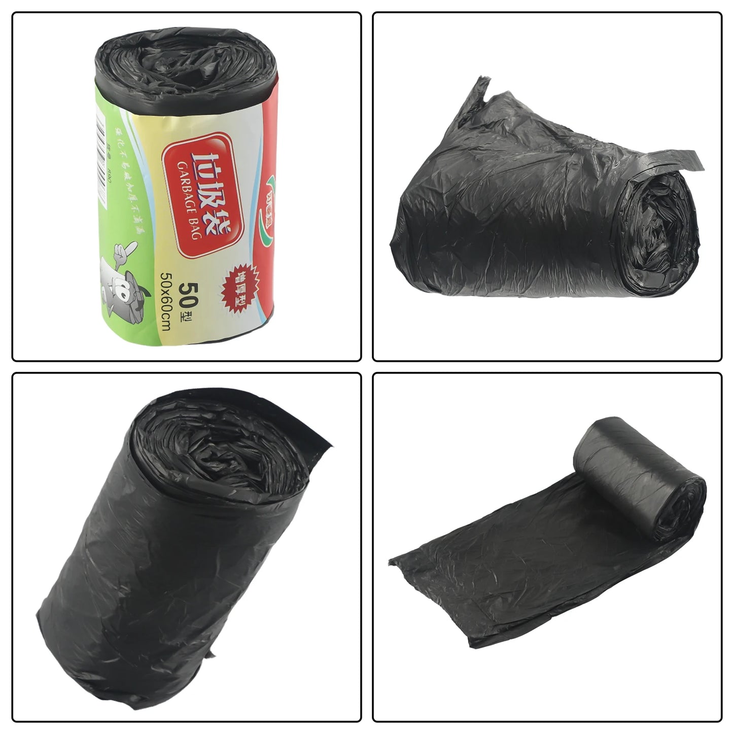 1 Roll 50x60cm Disposable Garbage Bag Household Black Plastic Trash Bags Convenient Environmental Garbage Bags For Kitchen Home
