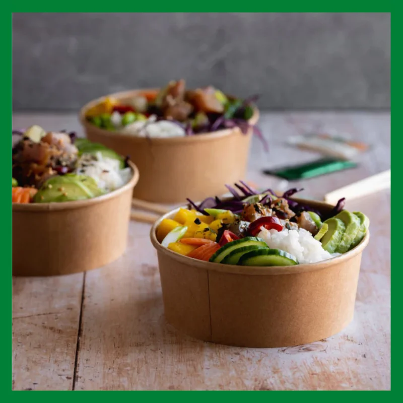 Biodegradable Kraft Paper Salad Bowl Environmental Friendly Disposable Take Out Food Container For Meal Prep And Multiple Use