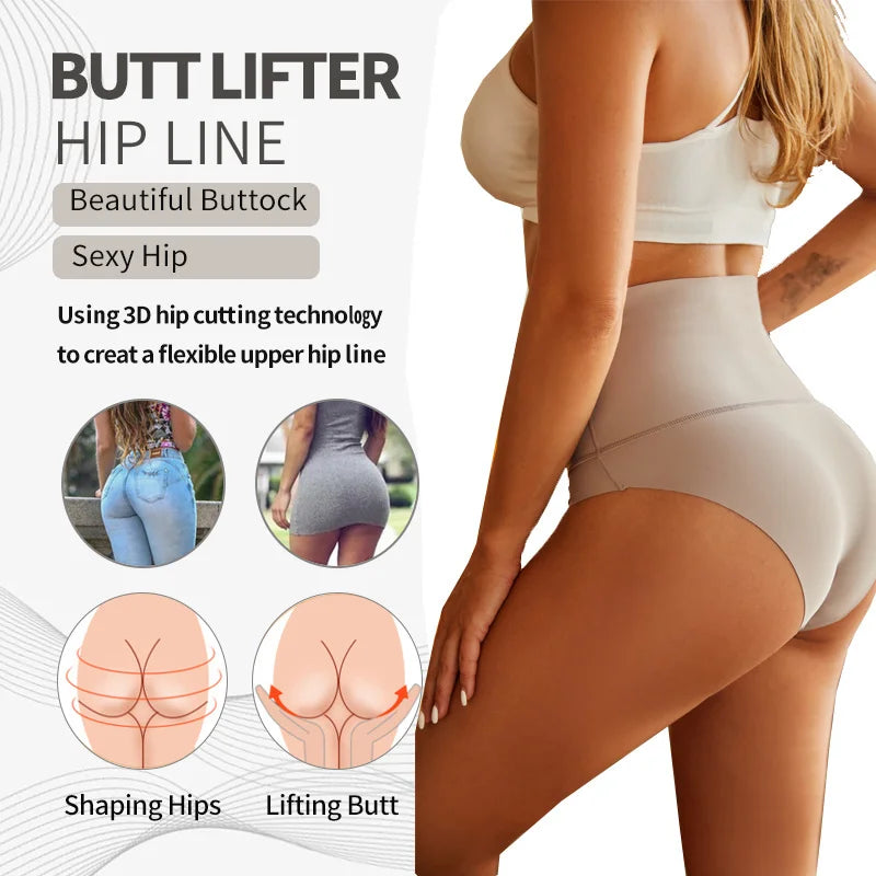 High Elastic Seamless Briefs Women Butt Lifter Panties Tummy Control Slimming Underwear Female Sexy Lingerie Large Size S-3XL