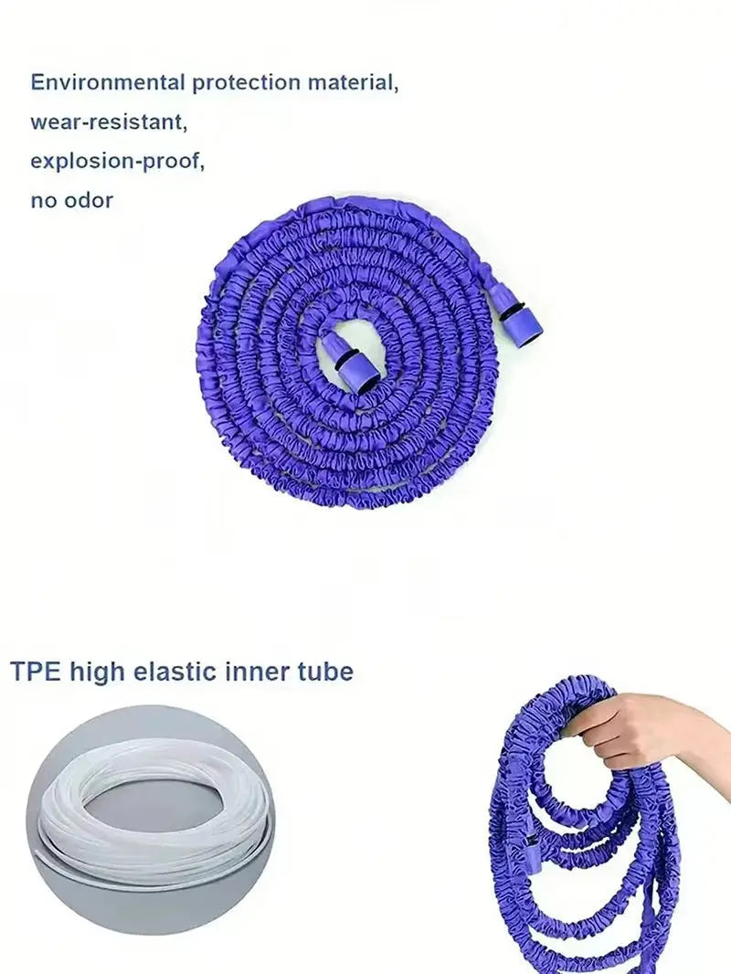 25FT-200FT Expandable Magic Hose 7 Water Spraying Functions Gun Durable Materials Home Garden Watering Tools Lightweight Design
