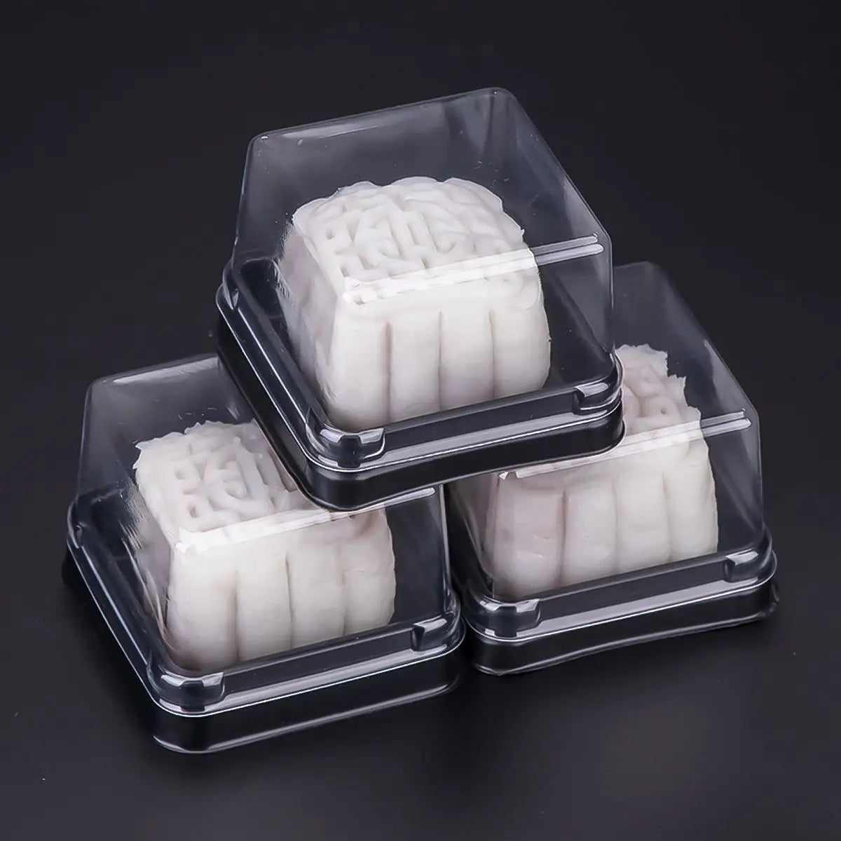 100 Pcs Packing Box Cream Slice Packaging Food Boxes Bread Wedding Dessert Container Plastic Christmas Square
