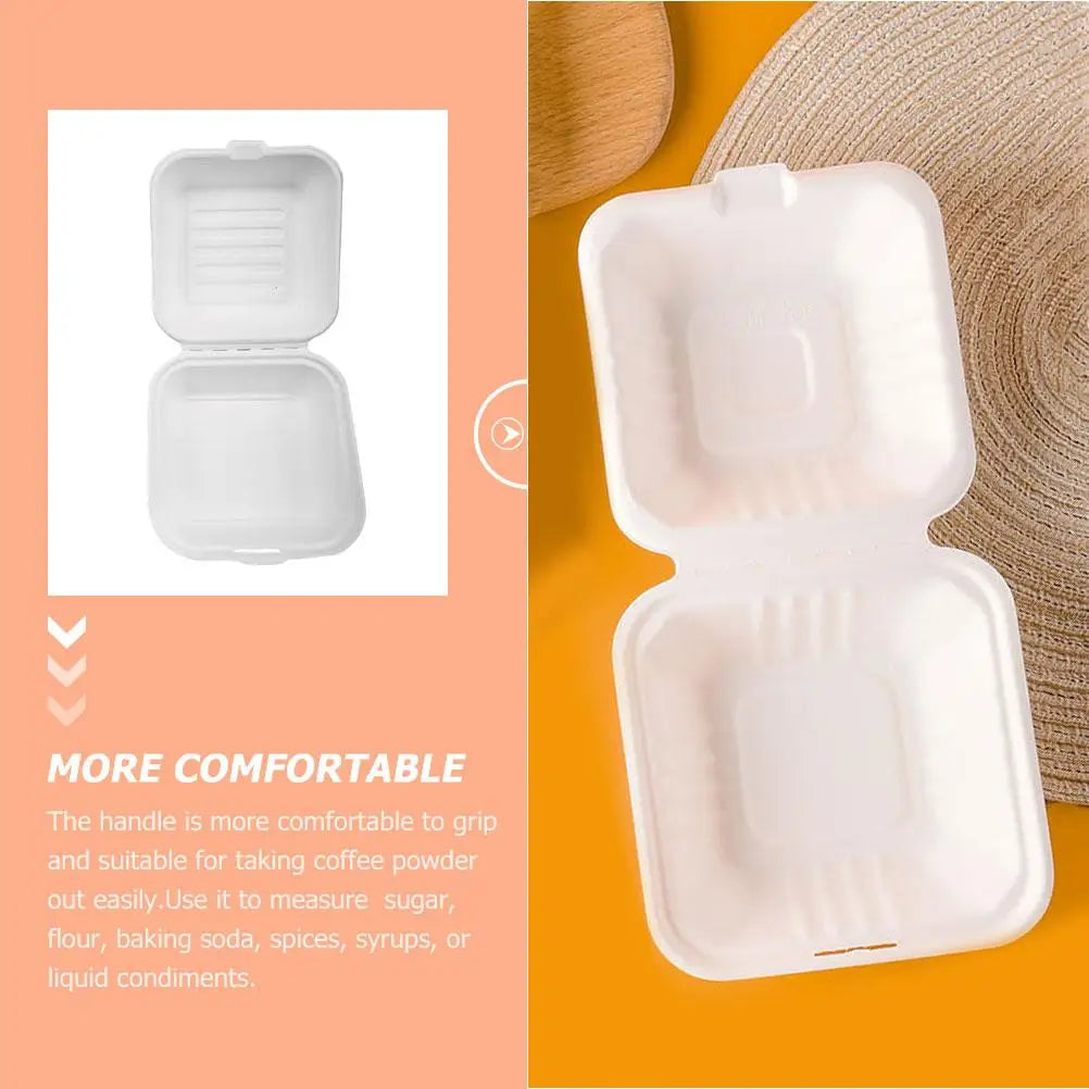 20Pcs Disposable Food Boxes Biodegradable Takeaway Containers Sugar Cane Pulp Storage Boxes For Restaurant