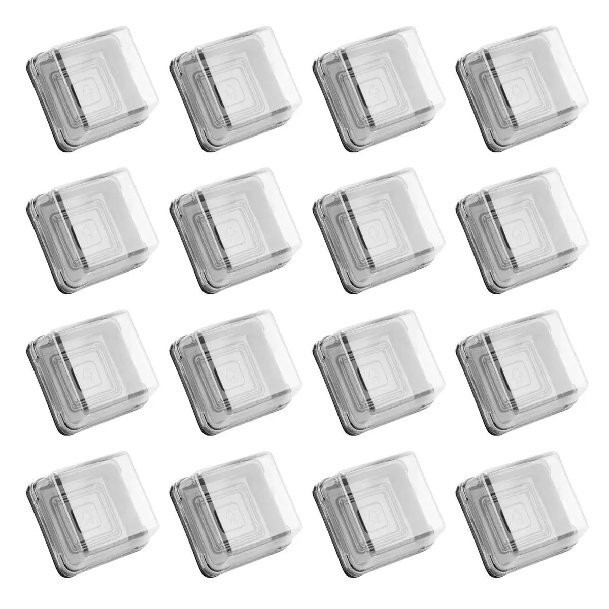 100 Pcs Packing Box Cream Slice Packaging Food Boxes Bread Wedding Dessert Container Plastic Christmas Square