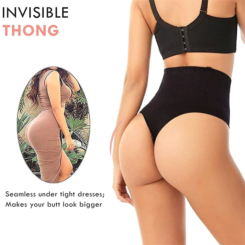 Women Sexy High Waist Thong Shaper Tummy Reducer Slimming Control Panties Butt Lifter Lingeries Shapewear