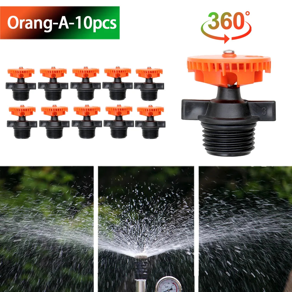360 Degree Automatic Rotating Sprinkler Heads, Garden Lawn Irrigation 1/2"（4-point flywheel） Male Thread Rotating Nozzle