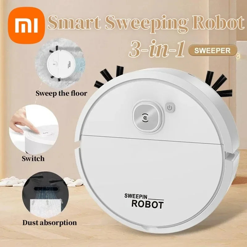 Xiaomi 3 in 1 Smart Sweeping Robot 4000Pa Vacuum Cleaner Strong Suction Easy To Use Floors Pet Hair Silent Home Cleaning Machine