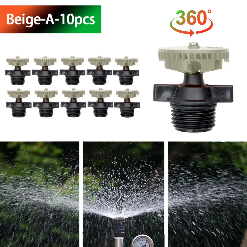 360 Degree Automatic Rotating Sprinkler Heads, Garden Lawn Irrigation 1/2"（4-point flywheel） Male Thread Rotating Nozzle