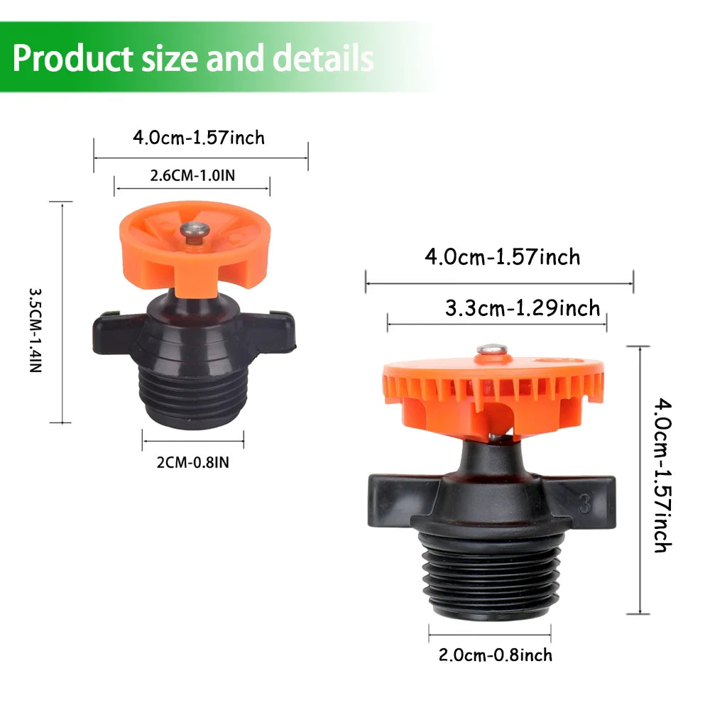 360 Degree Automatic Rotating Sprinkler Heads, Garden Lawn Irrigation 1/2"（4-point flywheel） Male Thread Rotating Nozzle