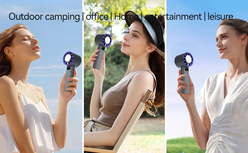 3000mAh Portable mini Fan 120 Wind Speeds Instant Cooling with Ice Mode Handheld fan USB Rechargeable electric fans Camping Fan