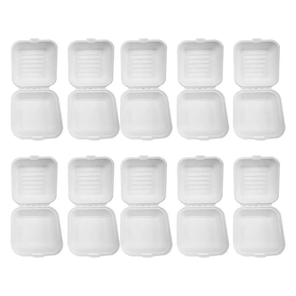20Pcs Disposable Food Boxes Biodegradable Takeaway Containers Sugar Cane Pulp Storage Boxes For Restaurant