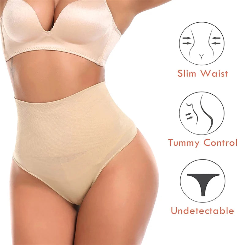 Women Sexy High Waist Thong Shaper Tummy Reducer Slimming Control Panties Butt Lifter Lingeries Shapewear
