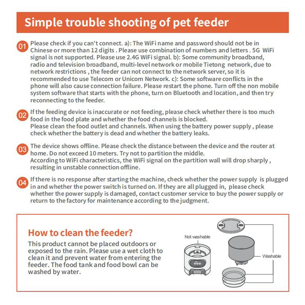 Tuya Smart APP Pet Feeder Cat And Dog Food Automatic Dispenser Suitable For Small And Medium-Sized Cats And Dogs Remote Feeding