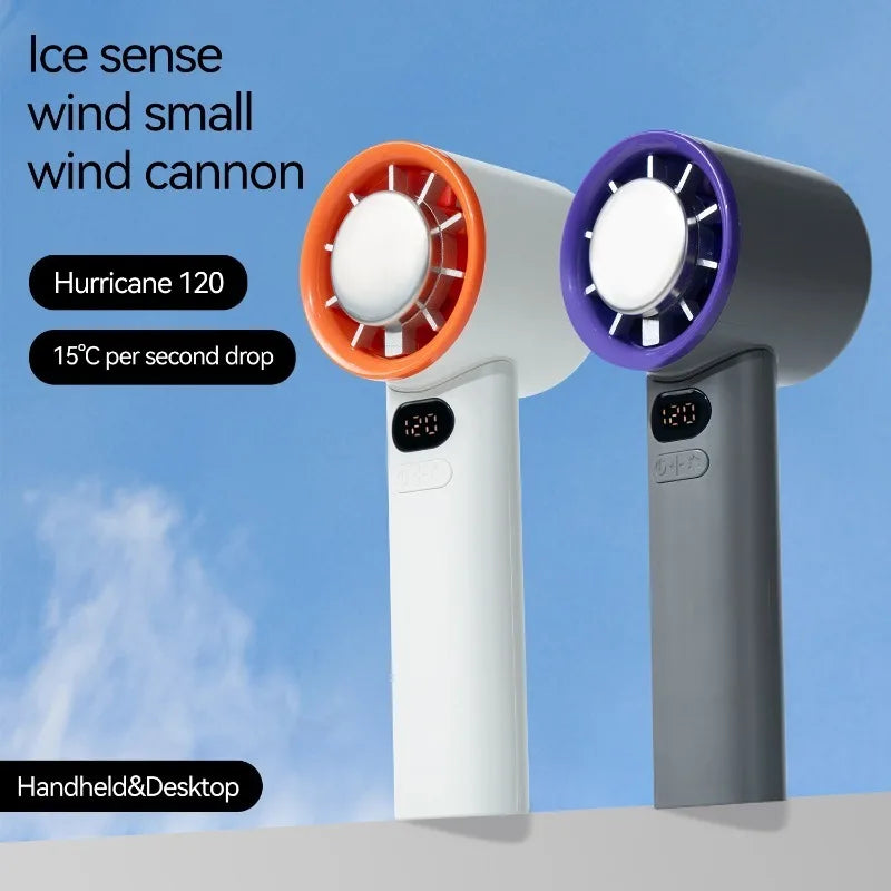 3000mAh Portable mini Fan 120 Wind Speeds Instant Cooling with Ice Mode Handheld fan USB Rechargeable electric fans Camping Fan
