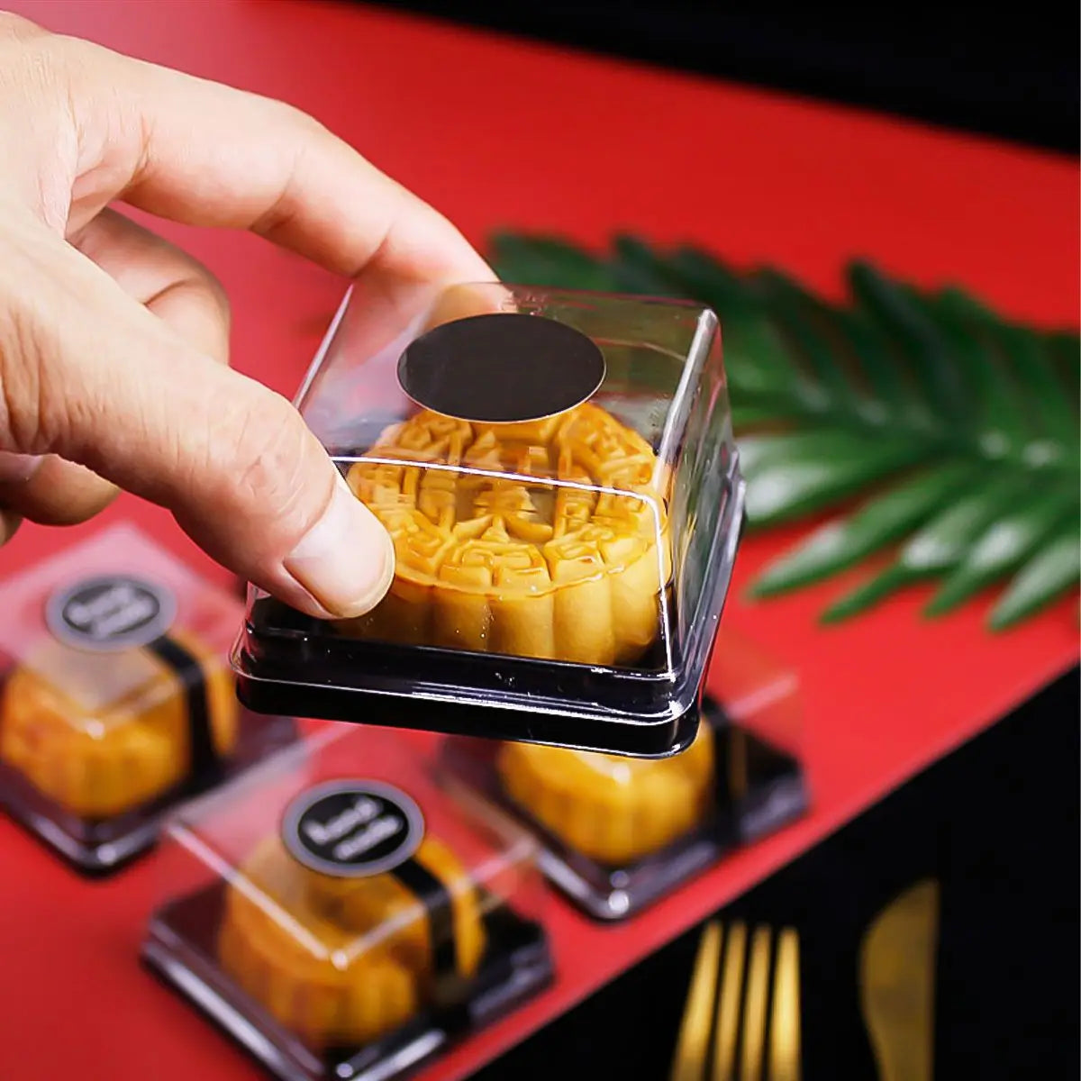 100 Pcs Packing Box Cream Slice Packaging Food Boxes Bread Wedding Dessert Container Plastic Christmas Square