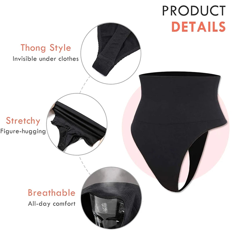 Women Sexy High Waist Thong Shaper Tummy Reducer Slimming Control Panties Butt Lifter Lingeries Shapewear