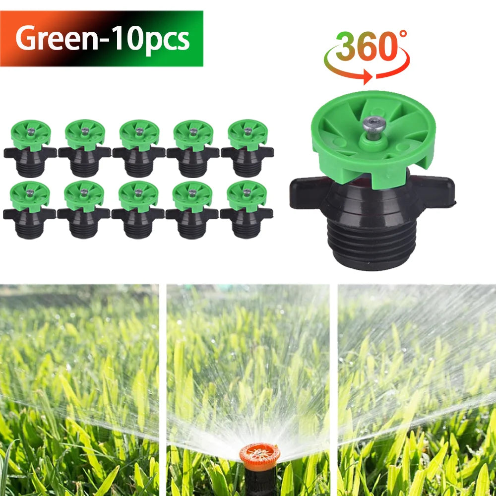 360 Degree Automatic Rotating Sprinkler Heads, Garden Lawn Irrigation 1/2"（4-point flywheel） Male Thread Rotating Nozzle