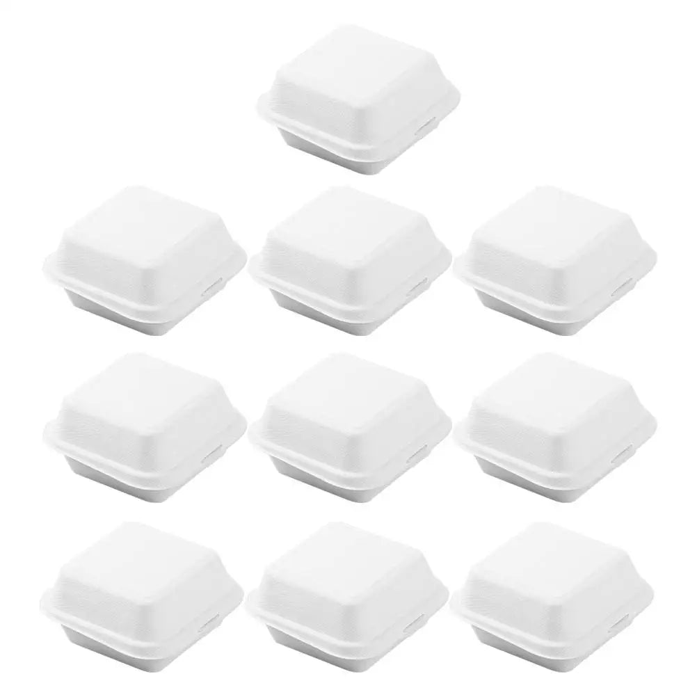 20Pcs Disposable Food Boxes Biodegradable Takeaway Containers Sugar Cane Pulp Storage Boxes For Restaurant
