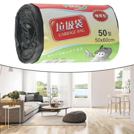 1 Roll 50x60cm Disposable Garbage Bag Household Black Plastic Trash Bags Convenient Environmental Garbage Bags For Kitchen Home