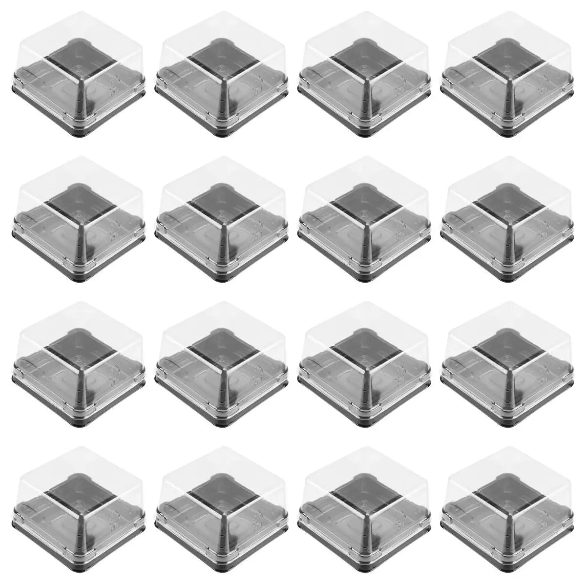 100 Pcs Packing Box Cream Slice Packaging Food Boxes Bread Wedding Dessert Container Plastic Christmas Square