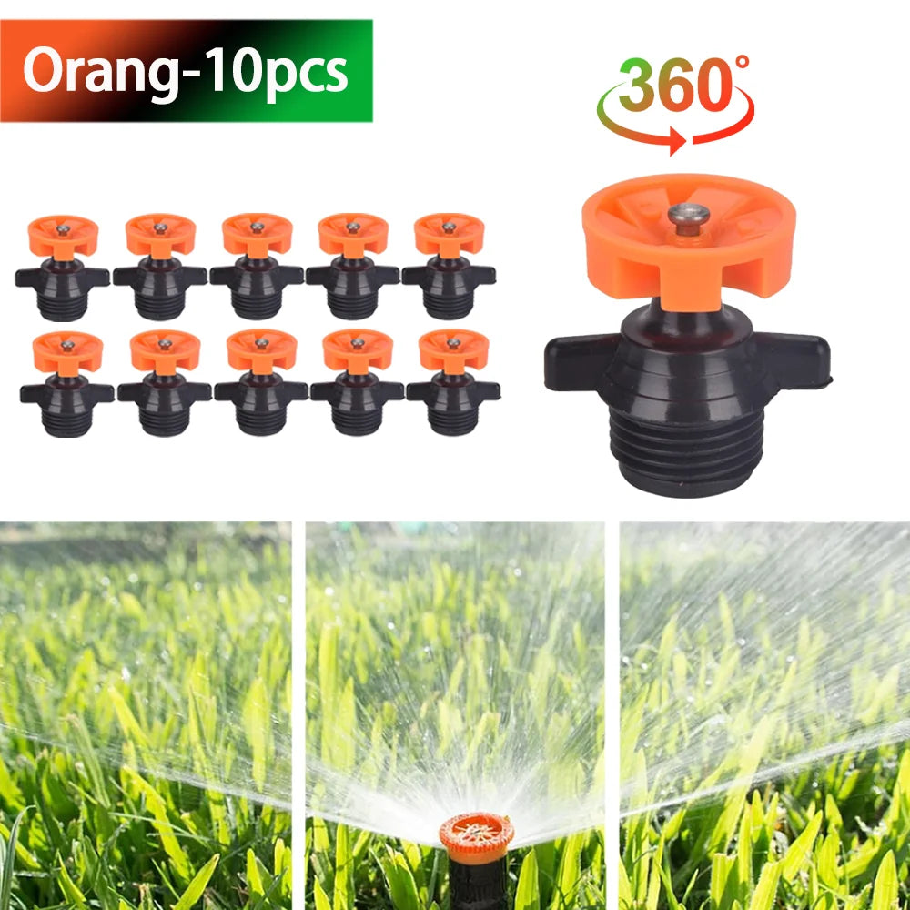 360 Degree Automatic Rotating Sprinkler Heads, Garden Lawn Irrigation 1/2"（4-point flywheel） Male Thread Rotating Nozzle