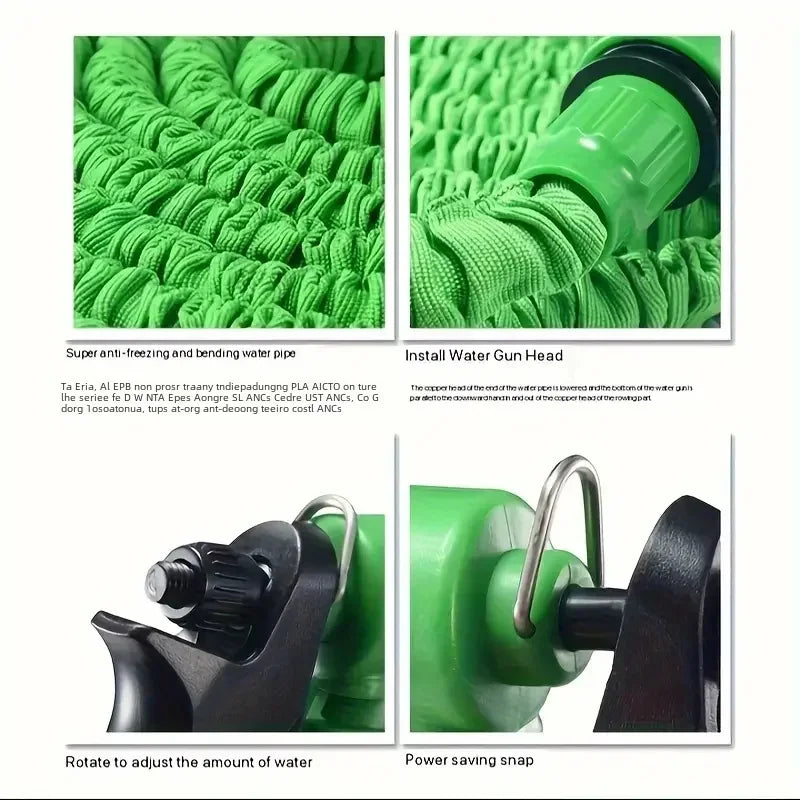 25FT-200FT Expandable Magic Hose 7 Water Spraying Functions Gun Durable Materials Home Garden Watering Tools Lightweight Design
