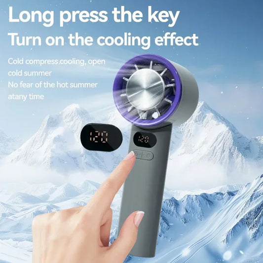 3000mAh Portable mini Fan 120 Wind Speeds Instant Cooling with Ice Mode Handheld fan USB Rechargeable electric fans Camping Fan