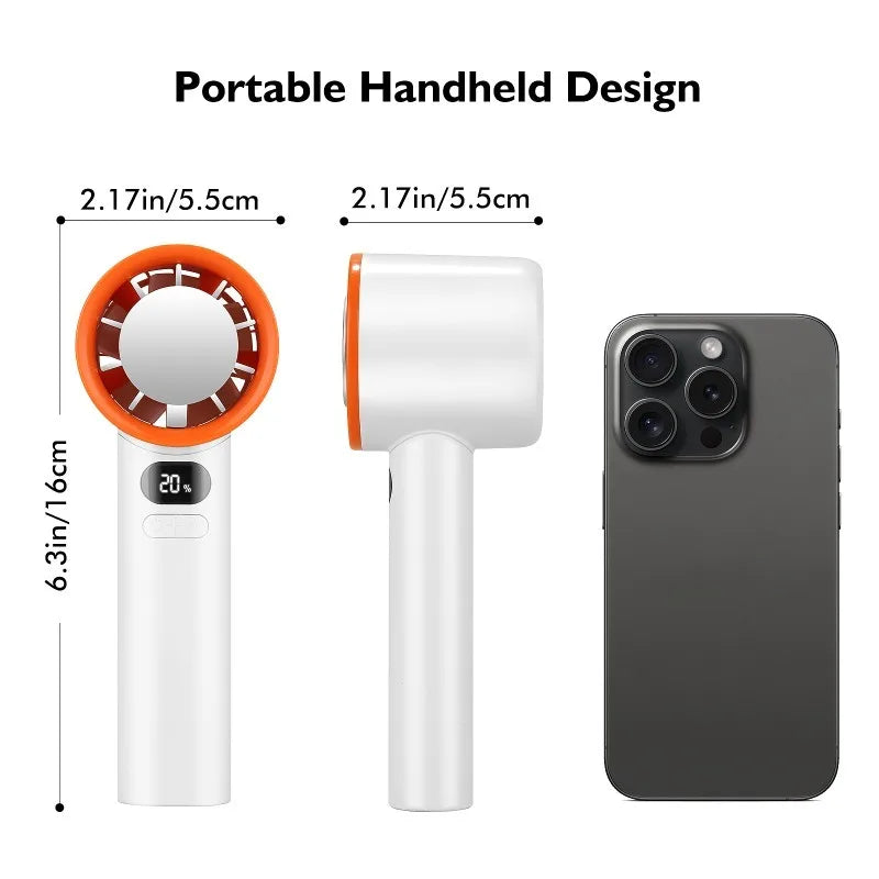 3000mAh Portable mini Fan 120 Wind Speeds Instant Cooling with Ice Mode Handheld fan USB Rechargeable electric fans Camping Fan