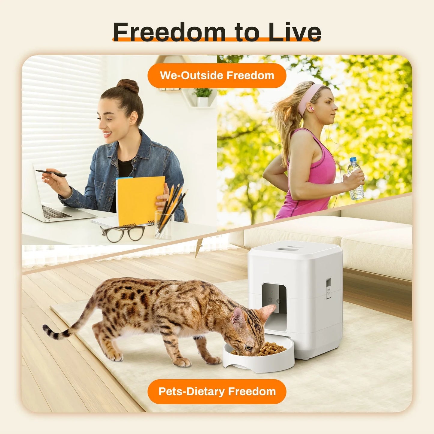 2L Smart Control Pet Feeder WIFI  Feeders For Cats Remote Feeding cat Food Dispenser Automatic Pets Feeder