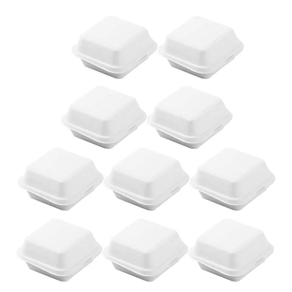 20Pcs Disposable Food Boxes Biodegradable Takeaway Containers Sugar Cane Pulp Storage Boxes For Restaurant