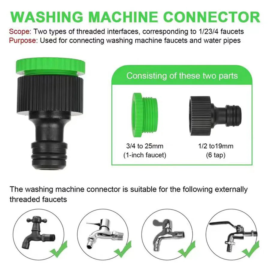 25FT-200FT Expandable Magic Hose 7 Water Spraying Functions Gun Durable Materials Home Garden Watering Tools Lightweight Design