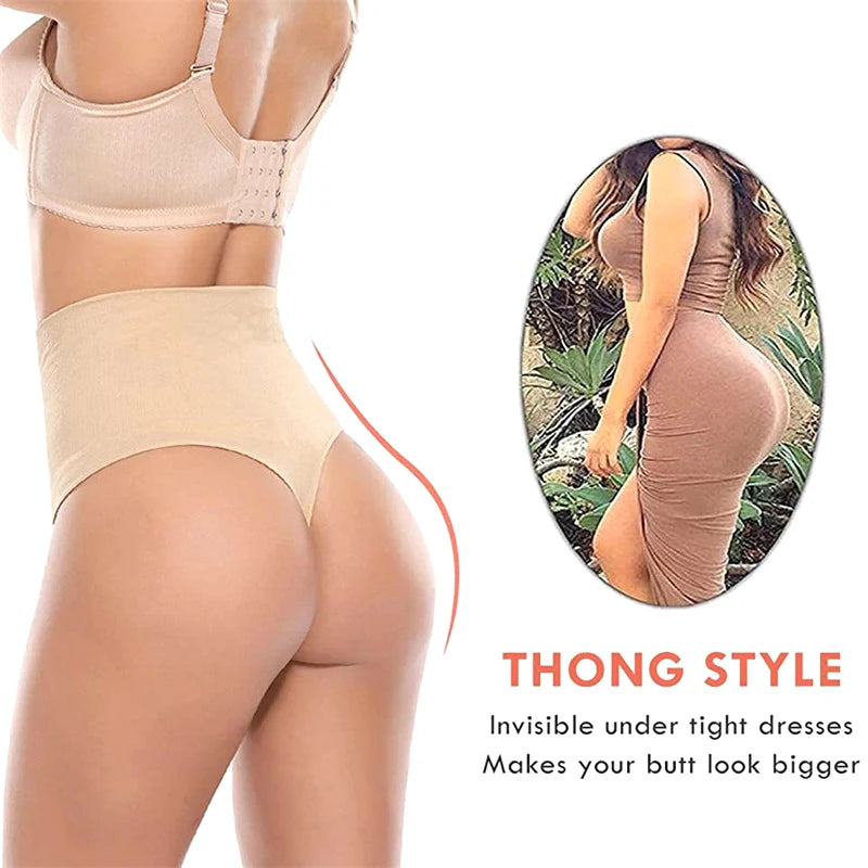 Women Sexy High Waist Thong Shaper Tummy Reducer Slimming Control Panties Butt Lifter Lingeries Shapewear