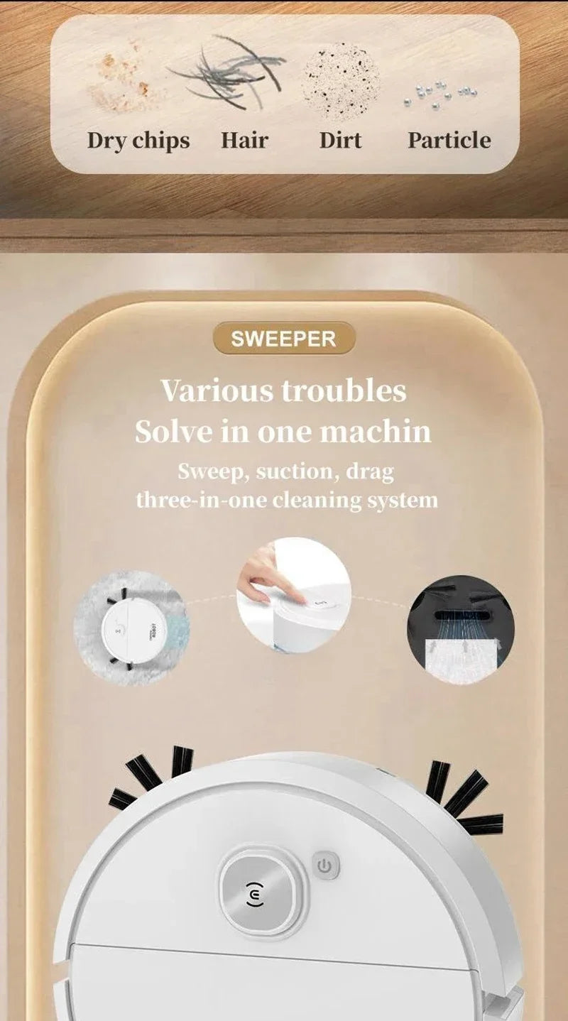 Xiaomi 3 in 1 Smart Sweeping Robot 4000Pa Vacuum Cleaner Strong Suction Easy To Use Floors Pet Hair Silent Home Cleaning Machine