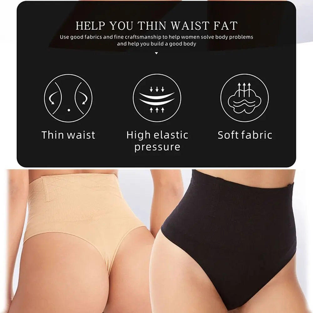 Women Sexy High Waist Thong Shaper Tummy Reducer Slimming Control Panties Butt Lifter Lingeries Shapewear Fajas